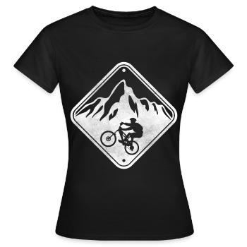 Fahrrad Mountainbike MTB Sportlich Biker sportlich - Frauen T-Shirt - Schwarz - Vorne - AI Model Female 172 dark (172cm)