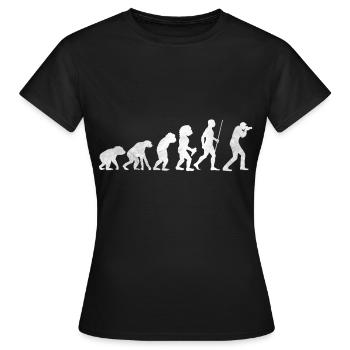 Kamera Fotograf Steinzeit Entwicklung Evolution - Frauen T-Shirt - Schwarz - Vorne - AI Model Female 172 dark (172cm)