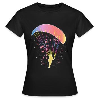 Gleitschirmfliegen Bunt - Frauen T-Shirt - Schwarz - Vorne - AI Model Female 172 dark (172cm)