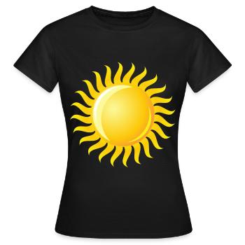 Sonne Sun - T-shirt Femme - noir - Devant - AI Model Female 172 dark (172cm)