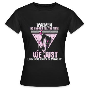 Housekeeping cleaning - Women's T-Shirt - black - Front - AI Model Female 172 dark (172cm)