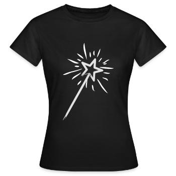 Baguette magique d'une fée avec des paillettes - T-shirt Femme - noir - Devant - AI Model Female 172 dark (172cm)