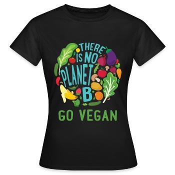 Il n'y a pas de planète B Go Vegan végétarien sain - T-shirt Femme - noir - Devant - AI Model Female 172 dark (172cm)