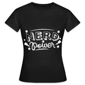 Nerd power - Women's T-Shirt - black - Front - AI Model Female 172 dark (172cm)