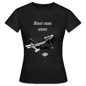 Nicht ohne meine Armbrust - Frauen T-Shirt - Schwarz - Vorne - AI Model Female 172 dark (172cm)