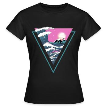 Waves - Women's T-Shirt - black - Front - AI Model Female 172 dark (172cm)