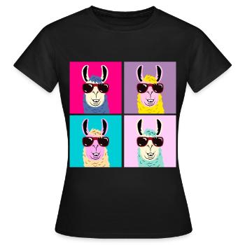 Lama - T-shirt Femme - noir - Devant - AI Model Female 172 dark (172cm)