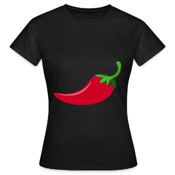 Scharfe Chilly - Frauen T-Shirt - Schwarz - Vorne - AI Model Female 172 dark (172cm)