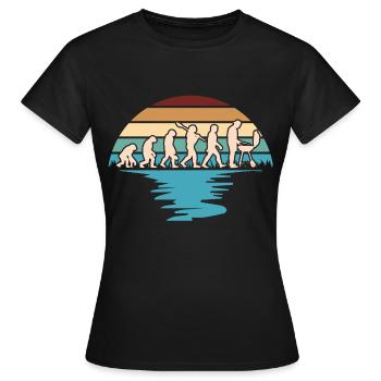 Grill Evolution Shirt - Neanderthals to Grillmei - Women's T-Shirt - black - Front - AI Model Female 172 dark (172cm)