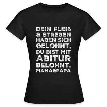 Abitur Abi Abschluss T-Shirt Eltern Geschenk - Frauen T-Shirt - Schwarz - Vorne - AI Model Female 172 dark (172cm)