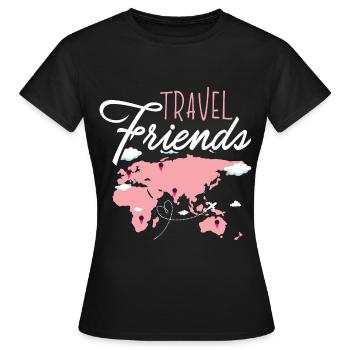 Travel Friends Girl - Frauen Reise Reisen Urlaubsr - Frauen T-Shirt - Schwarz - Vorne - AI Model Female 172 dark (172cm)