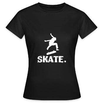 Kickflip Skater Skate Design Blanc - T-shirt Femme - noir - Devant - AI Model Female 172 dark (172cm)