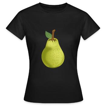 Birne - Frauen T-Shirt - Schwarz - Vorne - AI Model Female 172 dark (172cm)