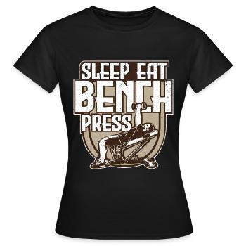 Bench press fitness gift - Women's T-Shirt - black - Front - AI Model Female 172 dark (172cm)