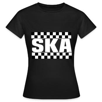 Ska check noir blanc - T-shirt Femme - noir - Devant - AI Model Female 172 dark (172cm)