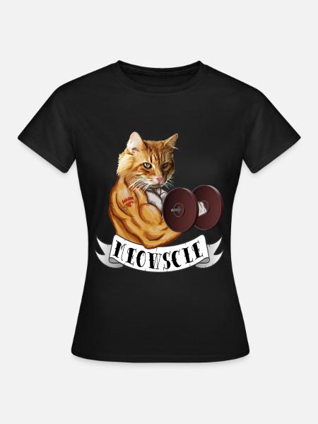 Meowscle Muscles Gym Gym Training Workou - Women's T-Shirt - black