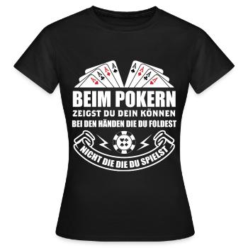 Poker Pokern Ass Casino Hold'em All In Geschenk - Frauen T-Shirt - Schwarz - Vorne - AI Model Female 172 dark (172cm)