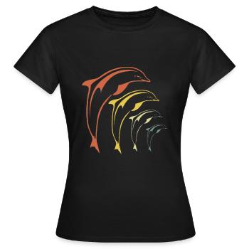 Delphine - Frauen T-Shirt - Schwarz - Vorne - AI Model Female 172 dark (172cm)