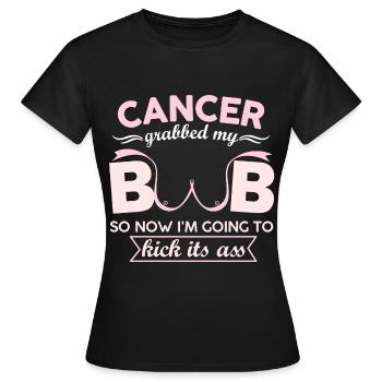 Cancer Boob Kick Funny Ass Slap Fight - Women's T-Shirt - black - Front - AI Model Female 172 dark (172cm)
