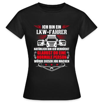 Trucker LKW Fahrer Fernfahrer Brummi Geschenk - Frauen T-Shirt - Schwarz - Vorne - AI Model Female 172 dark (172cm)