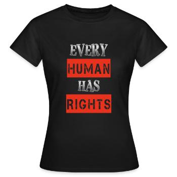 Droits humains - T-shirt Femme - noir - Devant - AI Model Female 172 dark (172cm)