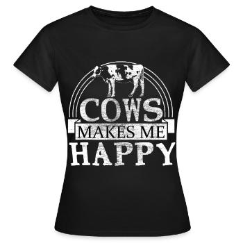 Kuh Kuhglocke Tier Geschenk - Frauen T-Shirt - Schwarz - Vorne - AI Model Female 172 dark (172cm)