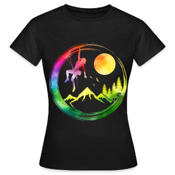 Kletterin Bergsteigerin klettern geschenk - Frauen T-Shirt - Schwarz - Vorne - AI Model Female 172 dark (172cm)