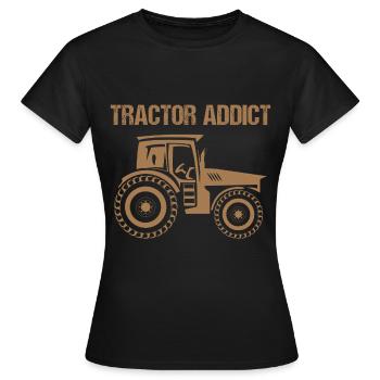 tractor addict tracteurs dépendant fermier ferme - T-shirt Femme - noir - Devant - AI Model Female 172 dark (172cm)