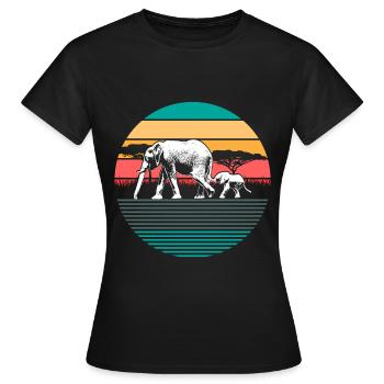 Elefant Geschenk - Frauen T-Shirt - Schwarz - Vorne - AI Model Female 172 dark (172cm)