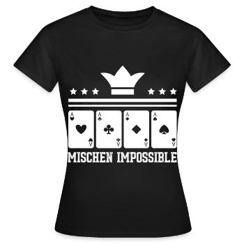 Poker Pokern Ass Casino Hold'em All In Geschenk - Frauen T-Shirt - Schwarz - Vorne - AI Model Female 172 dark (172cm)
