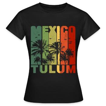 Tulum party vacances de printemps baise plage ivre - T-shirt Femme - noir - Devant - AI Model Female 172 dark (172cm)
