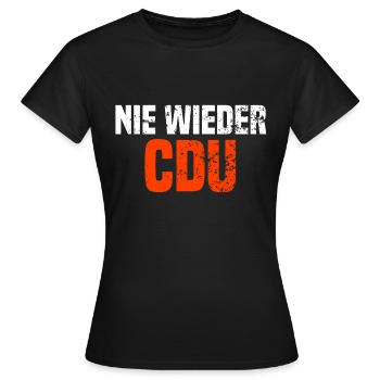 nie wieder CDU 02 - Frauen T-Shirt - Schwarz - Vorne - AI Model Female 172 dark (172cm)