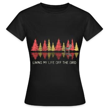 Hirsch Rotwild Tier Geschenk - Frauen T-Shirt - Schwarz - Vorne - AI Model Female 172 dark (172cm)
