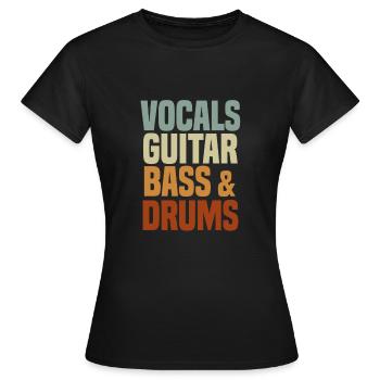 Groupe de rock retro - T-shirt Femme - noir - Devant - AI Model Female 172 dark (172cm)