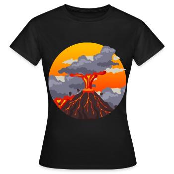 Vulkan - Frauen T-Shirt - Schwarz - Vorne - AI Model Female 172 dark (172cm)