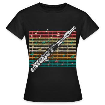 Flute Music - Women's T-Shirt - black - Front - AI Model Female 172 dark (172cm)