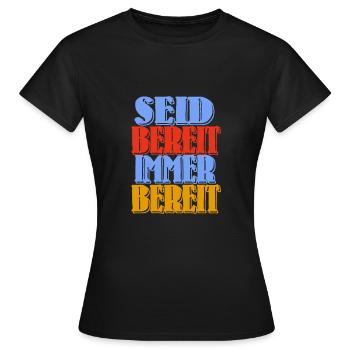 seid bereit immer bereit Pioniere ddr - Frauen T-Shirt - Schwarz - Vorne - AI Model Female 172 dark (172cm)