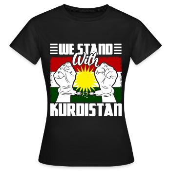 Kurdistan Kurde Menschenrechte Geschenk - Frauen T-Shirt - Schwarz - Vorne - AI Model Female 172 dark (172cm)