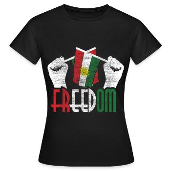 Kurdistan Land Geschenk - Frauen T-Shirt - Schwarz - Vorne - AI Model Female 172 dark (172cm)