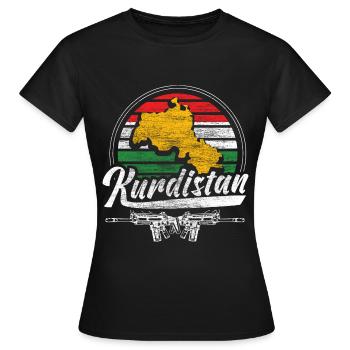 Kurdistan Freiheit Geschenkidee - Frauen T-Shirt - Schwarz - Vorne - AI Model Female 172 dark (172cm)