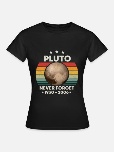 Pluton Never Forget Space Retro Space - T-shirt Femme - noir