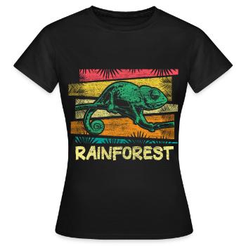 Forêt tropicale Recherche Cadeau - T-shirt Femme - noir - Devant - AI Model Female 172 dark (172cm)