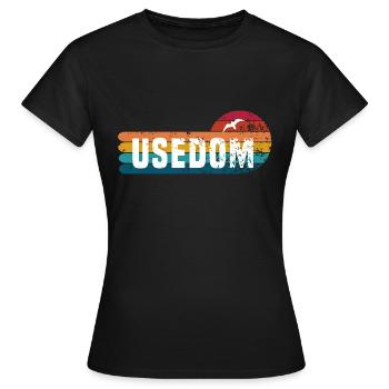 Usedom - Frauen T-Shirt - Schwarz - Vorne - AI Model Female 172 dark (172cm)