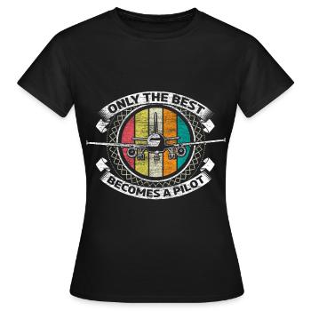 Idée cadeau pilote - T-shirt Femme - noir - Devant - AI Model Female 172 dark (172cm)