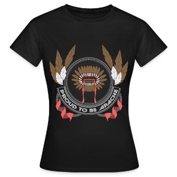 Indianer Ureinwohner Federn - Frauen T-Shirt - Schwarz - Vorne - AI Model Female 172 dark (172cm)
