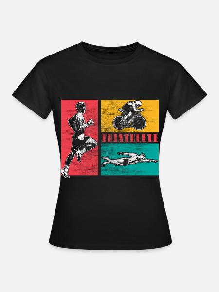 Triathlon Rennen - Frauen T-Shirt - Schwarz
