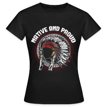 Indianer Nordamerika Hollywood Geschenk - Frauen T-Shirt - Schwarz - Vorne - AI Model Female 172 dark (172cm)