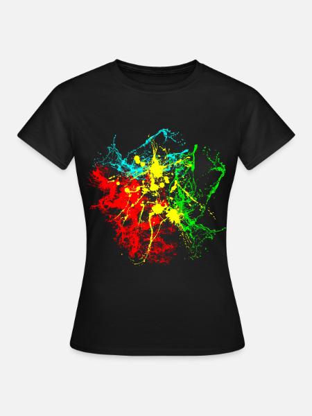 Farbspritzer - Frauen T-Shirt - Schwarz
