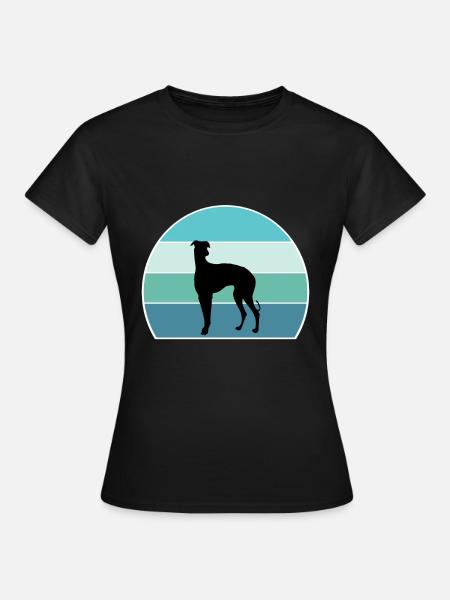 Galgo Espanol Dog Silhouette Vintage Sonnenuntergang für Do - Frauen T-Shirt - Schwarz