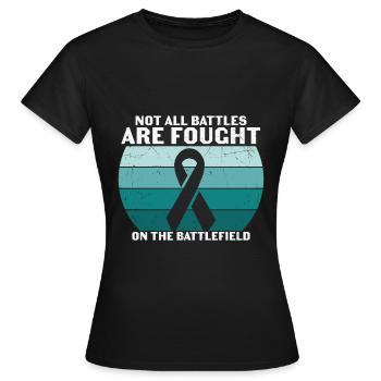 Toutes les batailles ne sont pas livrées sur le champ de bataille - T-shirt Femme - noir - Devant - AI Model Female 172 dark (172cm)